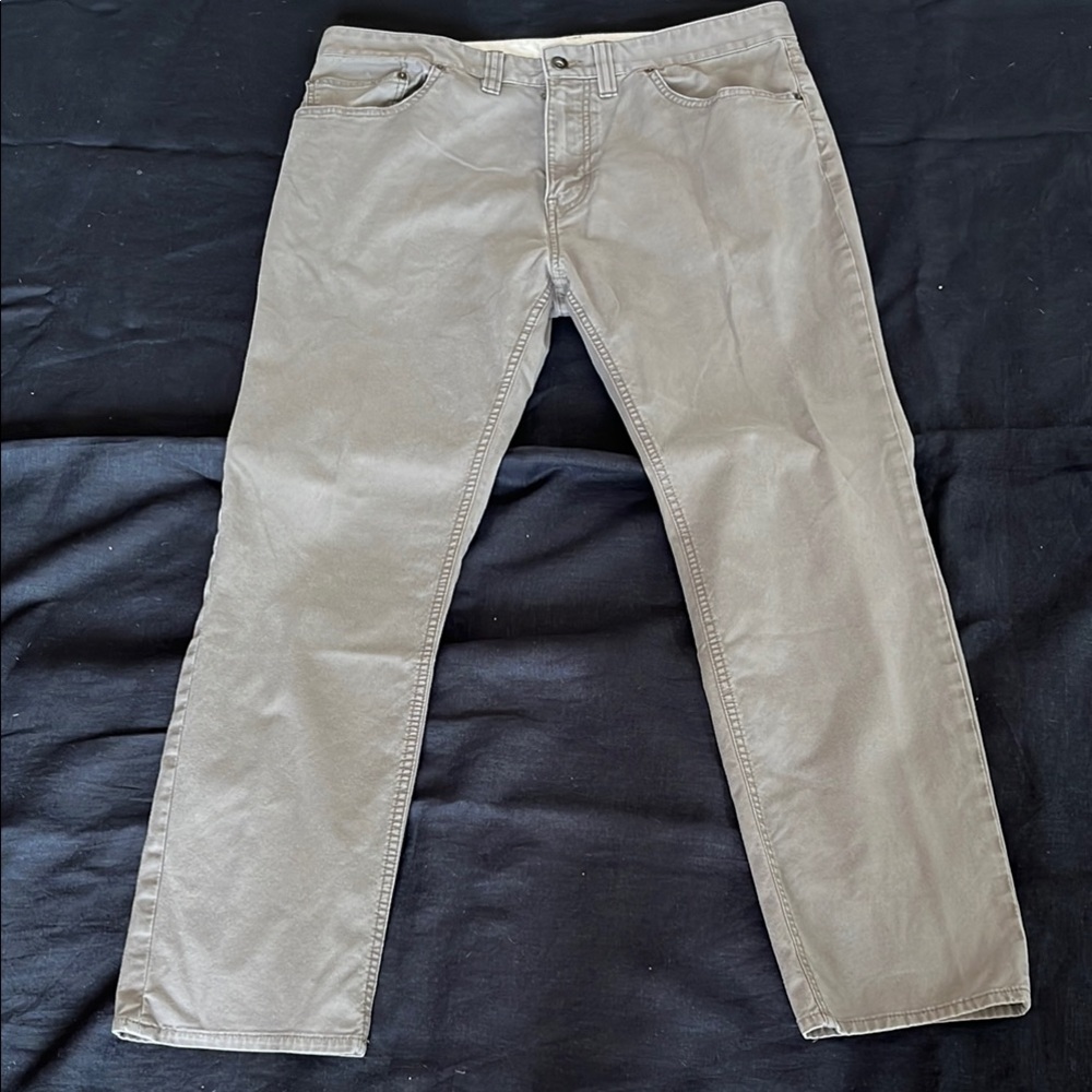 Prana Taupe Cotton Slim Fit Jeans Pants 36 - Picture 2 of 10